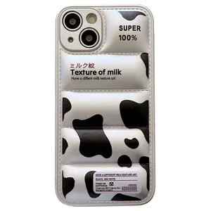 Корейский пуховик текстура молочная кожа Защитный противоударный чехол для телефона аксессуары чехол для iPhone 11 12 13 14 15 Pro Max