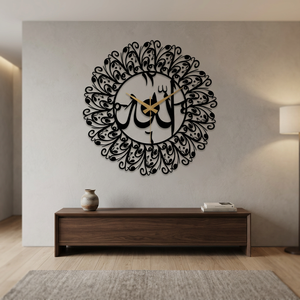 Contemporary Metal Wall <b>Clock</b> Round Abstract Geometric Design <b>Mirror</b> Effect Quartz Analog Hanging Living Room Decor Ramadan - Product Image 5