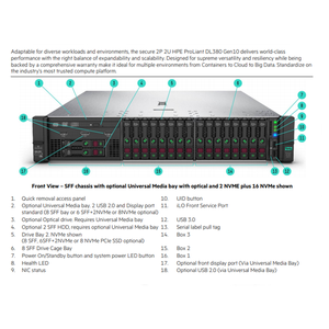 Servidor Rack HPE ProLiant DL380 Gen10 Plus com Processadores Intel Xeon Scalable de 3ª Geração 4310 <span class=keywords><strong>2</strong></span>.10GHz DDR4 SSD - Product Image 3