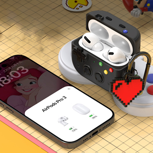 Nouvelle <span class=keywords><strong>coque</strong></span> en TPU antichoc de style jeu pour <span class=keywords><strong>AirPods</strong></span> 4 Pro 2 3 housse de protection pour écouteurs compatibles avec pendentif en forme de <span class=keywords><strong>coeur</strong></span> - Product Image 6