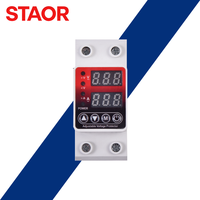 Protecteur de surtension et de sous-tension réglable 63A AC220V sur rail DIN monophasé avec affichage numérique LED