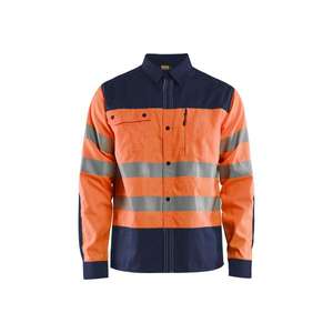 BLAKLADER - 3255181753894XL <b>Hi</b>-<b>Vis</b> Shirt <b>Orange</b>/Navy blue - EAN 7330509705339 <b>HI</b>-<b>VIS</b> WORKWEAR - Product Image 1