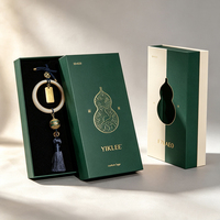 Coffret Cadeau Désodorisant Voiture Luxe Vert et Or avec Couvercle et Base Rigides, Insert en EVA, Logo Doré, Emballage Boîtes en Papier Vides