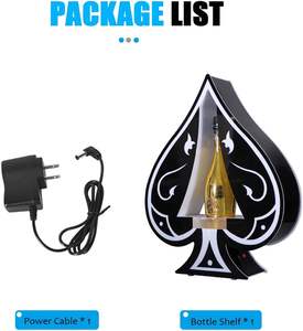 LED luminoso asso di picche portabottiglie <span class=keywords><strong>Champagne</strong></span> portabottiglie 7 modalità di luce di colore lampeggiante bottiglia glorificatore - Product Image 4