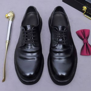 Chaussures de créateur de luxe haut de gamme en cuir, respirantes, légères, à lacets, patchwork, pour hommes, durables, pour le bureau, de qualité supérieure - Product Image 1