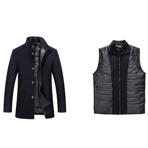 Cappotto Casual da <span class=keywords><strong>uomo</strong></span> con colletto rialzato in lana cappotto <span class=keywords><strong>invernale</strong></span> caldo a doppio collo giacca <span class=keywords><strong>Trench</strong></span> - Product Image 5