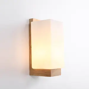 Decor Wooden Wall Lamp E27 E26 Base Fixture Sconce Wall Lamp for Hallway Bedroom Home Indoor