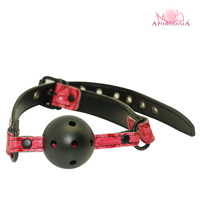 Ball Gag réglable Aphrodisia, BDSM, vinyle PU, jeu de rôle, bouche respirante, sangle ABS, jouet de bondage pour adultes, rouge, rose, noir