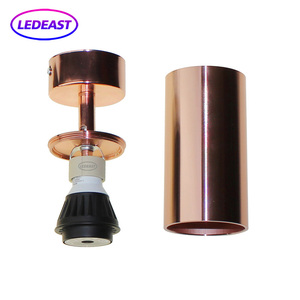 LEDEAST GUTK Golden GU10 MR16 Base Line Voltage Track Light Head Lamp <span class=keywords><strong>Case</strong></span> Cylinder GU5.3 Spot <span class=keywords><strong>Bulb</strong></span> Bracket <span class=keywords><strong>Case</strong></span> - Product Image 2