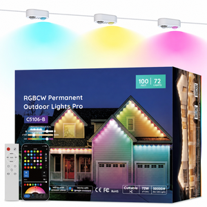 <span class=keywords><strong>Luces</strong></span> <span class=keywords><strong>LED</strong></span> <span class=keywords><strong>Inteligentes</strong></span> RGBCW de 36V y 100 pies para Aleros, con Espaciado de 400 mm, <span class=keywords><strong>Luces</strong></span> Permanentes para Exteriores, Iluminación <span class=keywords><strong>LED</strong></span> Profesional para Aleros de Casa - Product Image 1