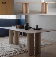 Table à manger nordique en bois massif moderne Simple Long établi bureau créatif Table de négociation légère de luxe pour hôtels