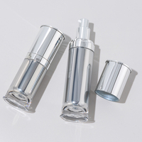 Conteneur cosmétique en plastique argenté de luxe 30ml 50ml 80ml 120ml 20g 30g 40g 50g, pot et flacon pompe à lotion en acrylique