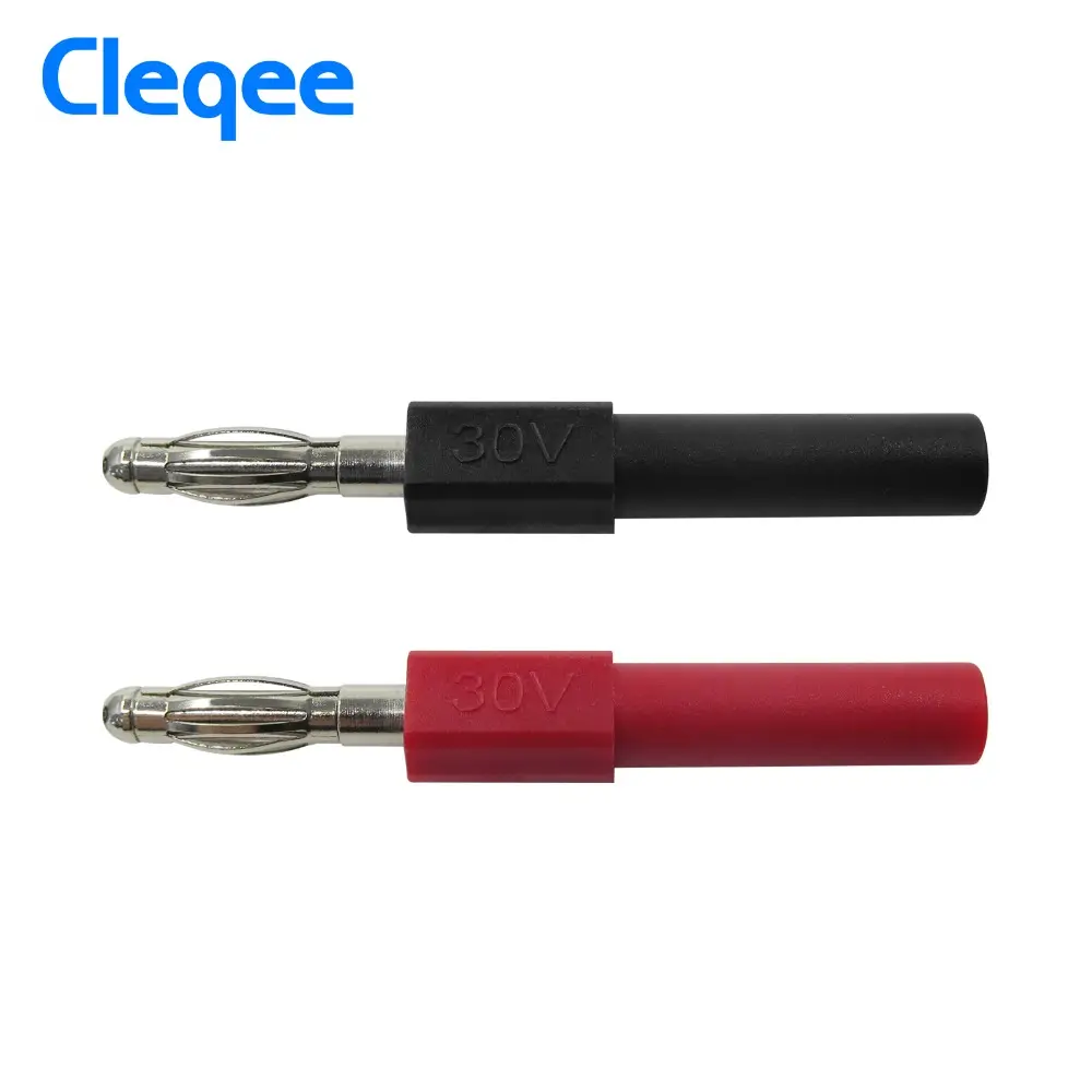 Cleqee-2 P7021 रजत मढ़वाया केले कनेक्टर परीक्षण जांच कनवर्टर 4mm पुरुष के लिए 2mm महिला केले प्लग जैक करने के लिए स्पीकर
