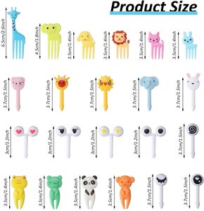 Juego de mini tenedores de plástico duradero para comida, conjunto de tenedor de fruta con dibujos animados - Product Image 2