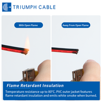 Câble double en PVC 18AWG/20AWG, fil plat en cuivre pur, isolation PVC 80°C 300V, rouge et noir, fil électrique double parallèle