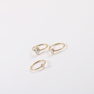Simple Fashion Jewelry 18k Gold Plated Waterdrop Diamond <b>Finger</b> <b>Ring</b> - Product Image 4