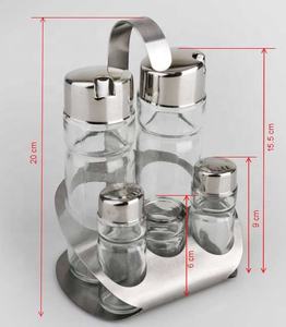 Set di Contenitori in Vetro per Condimenti da Cucina, Dispenser per <span class=keywords><strong>Olio</strong></span> <span class=keywords><strong>e</strong></span> Aceto, Saliera <span class=keywords><strong>e</strong></span> Pepiera, Set per Sale, <span class=keywords><strong>Pepe</strong></span>, <span class=keywords><strong>Olio</strong></span> <span class=keywords><strong>e</strong></span> Aceto - Product Image 6