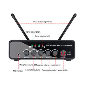 Micrófono Dinámico Profesional T10, Precio de Fábrica, Inalámbrico Portátil de 2 Canales con Patrón Polar Cardioide para Karaoke - Product Image 4