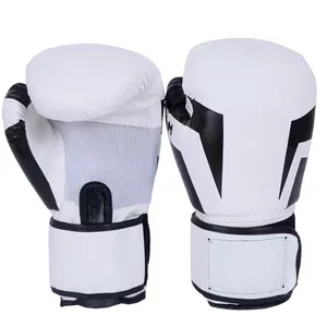 Gants de boxe d'entraînement blancs de haute qualité pour les compétitions en cuir PU Offre Spéciale couleur personnalisée 4oz 6oz 8oz