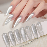 Gel pour ongles HS Snow Cat Eye 15ml, effet holographique magnétique, SANS HEMA, UV LED, à retirer par trempage, pour nail art DIY