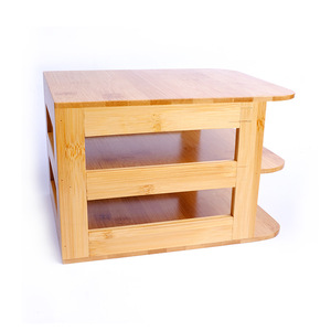 Boîte organisatrice multifonctionnelle pour cosmétiques, bijoux, chaussettes, sous-vêtements et articles divers ; design empilable en bambou. - Product Image 2