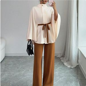 Annshine Stile Europeo e Americano 2026 Nuova Giacca Corta da <span class=keywords><strong>Donna</strong></span> con Colletto Alto e Maniche Lunghe con Coulisse + Pantaloni Lunghi - Product Image 1