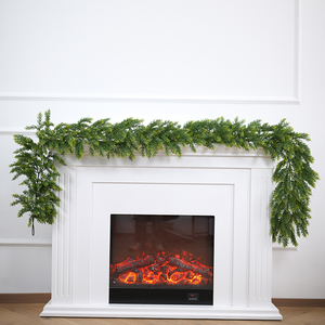 إكليل اصطناعي من أوراق السرو بلونين، نباتات زينة للكريسماس لتزيين المدفأة والطاولة في المنزل - Product Image 6