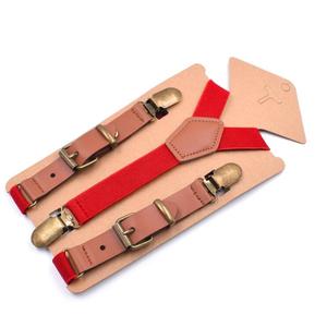 Bretelles pour enfants, garçons, style vintage, marron, 3 clips, bouton, pour pantalon, filles, bretelles en cuir élégantes, noir, bretele - Product Image 6