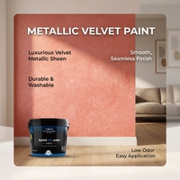 Revêtement liquide acrylique à base d'eau avec mica naturel nacré velours chatoyant, lavable 8000+ cycles, pour application au pinceau, zéro COV