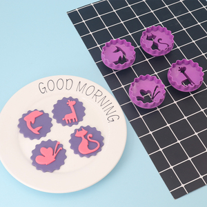 4 cái hai mặt cắt động vật mô phỏng bánh quy trang trí bánh khuôn ép nhựa công cụ tự làm để nướng bánh quy - Product Image 1