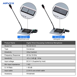 ARVOX-Micrófono de escritorio dinámico con cable, RC-6516 de pedestal de la mejor calidad de china, para reuniones, salas de conferencia y Escritorio - Product Image 5