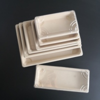 Plateau à sushi bagasse biodégradable résistant à l'huile écologique personnalisé plaque jetable pour le camping