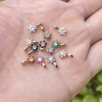 Mini-pendentifs en zircon coloré, 12 pierres de naissance et fleurs de naissance, breloques permanentes pour collier, bijoux DIY