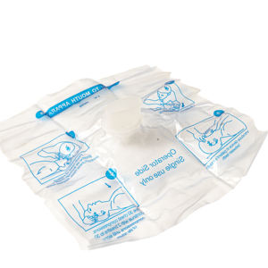 Maschera e Schermo CPR in Plastica Monouso con Funzione Anti-Polvere, Valvola Unidirezionale e Cinghie di Trasporto per Addestramento al Primo Soccorso - Product Image 2