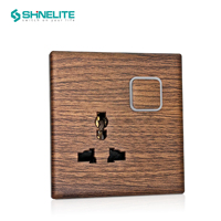 Interruptor de pared eléctrico Shinelite de diseño superdelgado con placa de madera, interruptor de 16A, nuevo modelo
