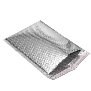 Self Adhesive Plastic Bubble Mailer Bags Metallic Foil Padded Envelope Free Sample Courier Aluminum Coated Bubble Bag