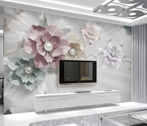 Papel Tapiz de Lujo para Pared de Hotel con Diseño de Loto Dorado en 3D de ZHIHAI - Product Image 3