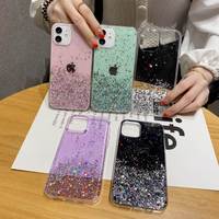 Coque de protection transparente de luxe en TPU avec paillettes étoiles pour iPhone 17 – Tendance et unisexe – Meilleure vente