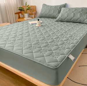 Được trang bị chần đồng bằng Jersey bông không thấm nước nệm bao gồm Topper 300tc Jacquard vải tất cả các mùa tấm ga trải giường bảo vệ - Product Image 1