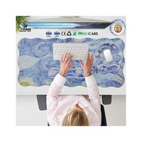Ensemble de tapis de souris antidérapants personnalisés en usine, repose-poignet transparent, tapis de souris pour bureau de jeu, bureau, tapis plats en caoutchouc personnalisés en stock