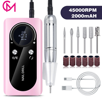 Ponceuse à ongles portable rechargeable USB haute vitesse 45000 tr/min pour vente en gros