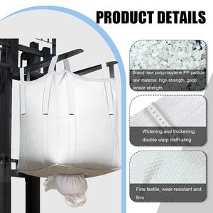 Sacs vrac industriels durables FIBC, en polypropylène tissé avec structure sécurisée, ouverture supérieure type sac de voyage et bec verseur inférieur pour le déchargement en vrac - Product Image 2