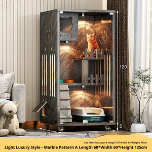 Mehrstöckiges Holz-Katzenhaus Indoor-Katzenbett Katzenmöbel Großes Katzen-Condo - Product Image 3