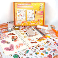 Ensemble de journal DIY, autocollants pour journal d'enfant, clips pour jeunes, ensemble de livres, ensemble de papeterie créative personnalisable, ensemble cadeau DIY