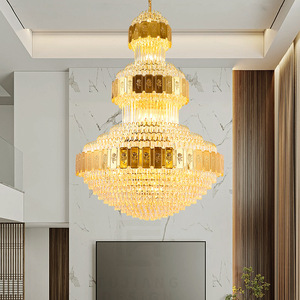 Lámpara de Araña de Cristal Grande de Estilo Nuevo y Lujoso para Techo Alto, Villa Dúplex, Sala de Estar, Luces Colgantes de Múltiples Niveles de Doble Altura - Product Image 1