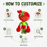 Porte-clés en peluche personnalisé en forme de tomate, mignon dessin animé, ours en peluche, pendentif de sac, cadeau de vacances, décoration intérieure, OEM ODM, faible MOQ, polyester
