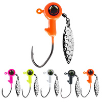 Prêt à expédier 1,75g 3,5g 5g Têtes de jig pour crapet, Hameçon de pêche, Tête de jig à gros œil avec lame rotative pour la pêche au black bass