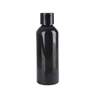 Bouteille noire à bouchon rabattable 200 ml en PET avec bouchon papillon, flacon souple en plastique pour émulsion liquide, flacon vide pour cosmétiques - Product Image 1
