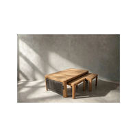 Table basse moderne Devora avec plateau élégant aux tons bois riches, structure durable et accents métalliques pour salon et mobilier de maison