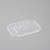 Boîte à lunch carrée jetable en PP ondulé rouge et blanc, compatible micro-ondes, pour curry, riz, fast-food, sandwich, bonbons